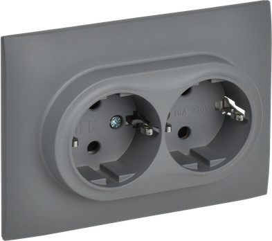 Изображение товара Розетка IEK Skandy SK-R24-16-K03-F (серый)