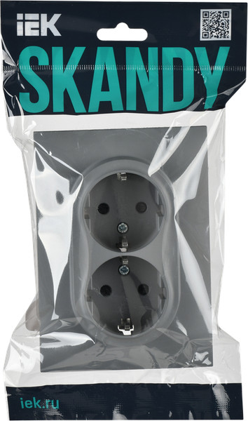 Изображение товара Розетка IEK Skandy SK-R24-16-K03-F (серый)