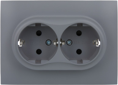 Изображение товара Розетка IEK Skandy SK-R24-16-K03-F (серый)