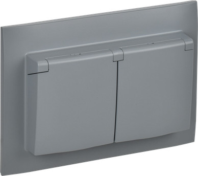 Изображение товара Розетка IEK Skandy SK-R26-16-44-K03-F (серый)