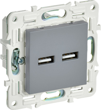 Изображение товара Розетка IEK Skandy SK-U21-D31-K03 (серый)