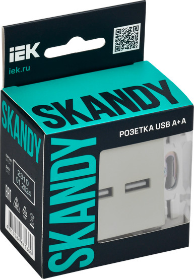 Изображение товара Розетка IEK Skandy SK-U21-D31-K10 (бежевый)