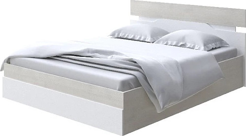 Изображение товара Двуспальная кровать Proson Milton с ПМ 160x200 (дуб шамони светлый 124/белый)