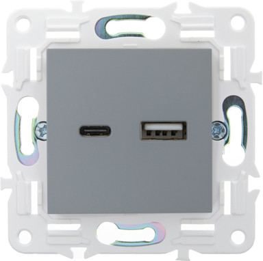 Изображение товара Розетка IEK Skandy SK-U22-018-K03 (серый)