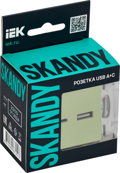 Изображение товара Розетка IEK Skandy SK-U22-D31-K06 (мятный)