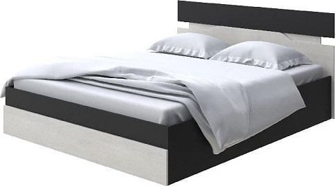 Изображение товара Двуспальная кровать Proson Milton с ПМ 160x200 (черный/дуб шамони светлый 124)