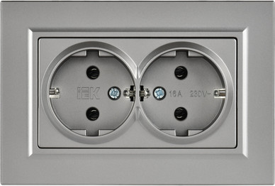 Изображение товара Розетка IEK Brite BR-R27-16-K46-F (стальной)