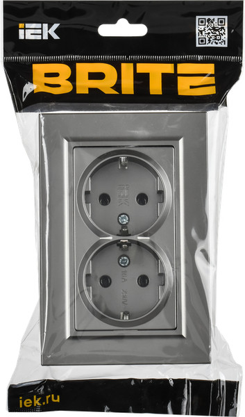 Изображение товара Розетка IEK Brite BR-R27-16-K46-F (стальной)