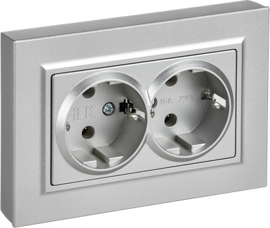 Изображение товара Розетка IEK Brite BR-R27-16-K47-F (алюминий)