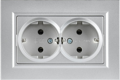 Изображение товара Розетка IEK Brite BR-R27-16-K47-F (алюминий)