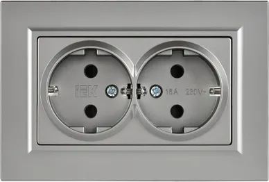 Изображение товара Розетка IEK Brite BR-R28-16-K46-F (стальной)