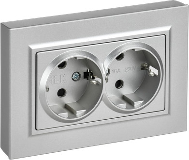 Изображение товара Розетка IEK Brite BR-R28-16-K47-F (алюминий)