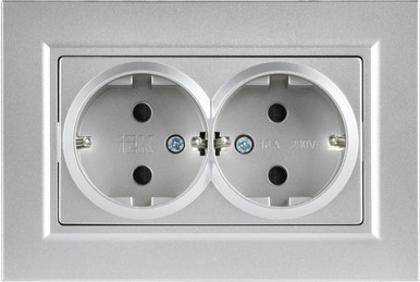 Изображение товара Розетка IEK Brite BR-R28-16-K47-F (алюминий)