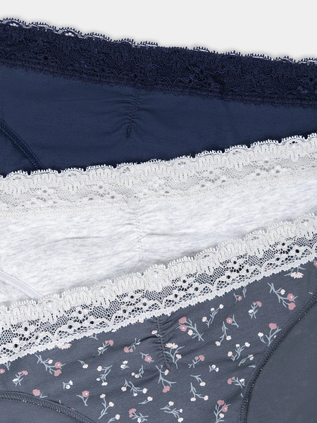 Изображение товара Комплект женских трусов Mark Formelle 412344-3 (р.98, цветы на темно-сером)