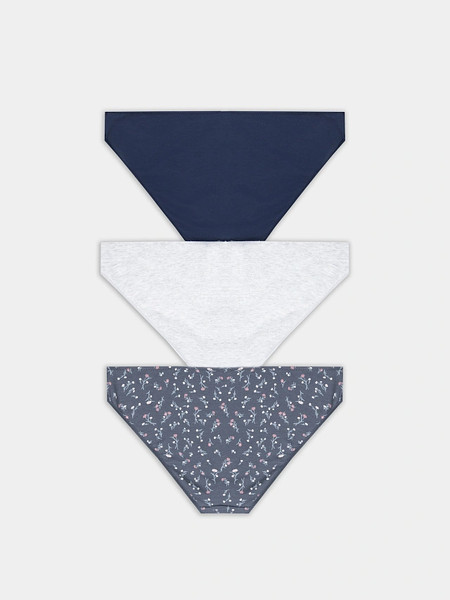 Изображение товара Комплект женских трусов Mark Formelle 412344-3 (р.110, цветы на темно-сером)