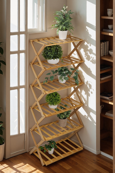 Изображение товара Стойка для цветов GREENGO 6 полок 50x25x110см напольный открытый