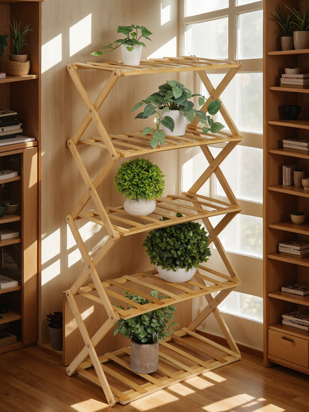 Изображение товара Стойка для цветов GREENGO 5 полок 50x25x89см напольный открытый