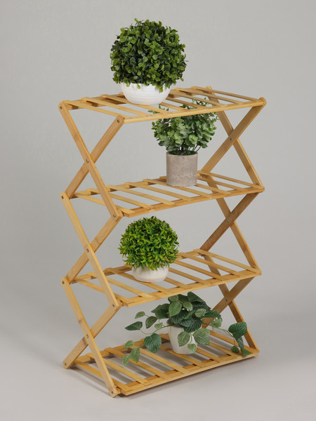 Изображение товара Стойка для цветов GREENGO 4 полки 50x25x68см напольный открытый