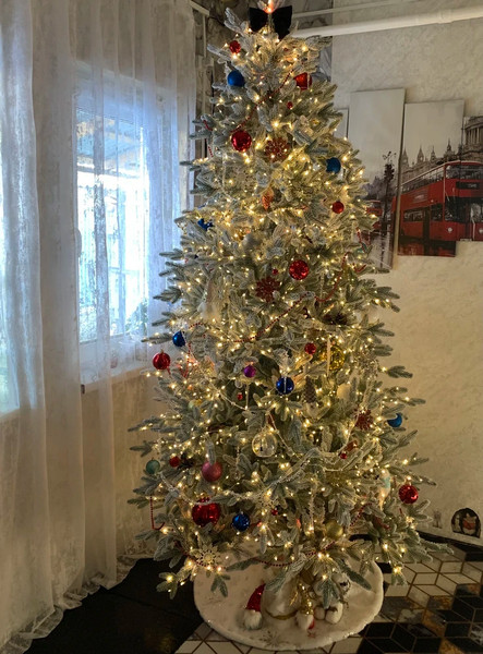 Изображение товара Ель искусственная Царь елка Фаворит / ФВР/ГЛ-ФЛ-245 (голубой флокированный)