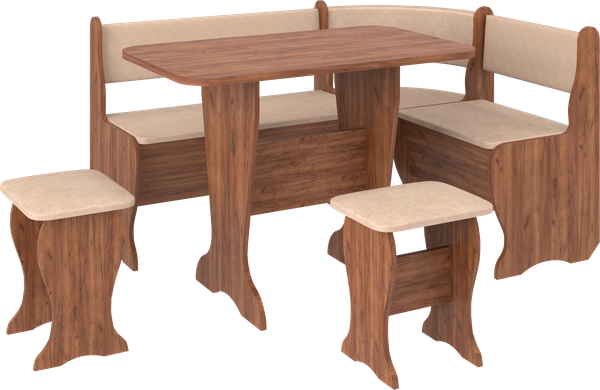 Изображение товара Обеденная группа Премиум Оптима (дуб крафт табачный/обивка микровелюр 10)