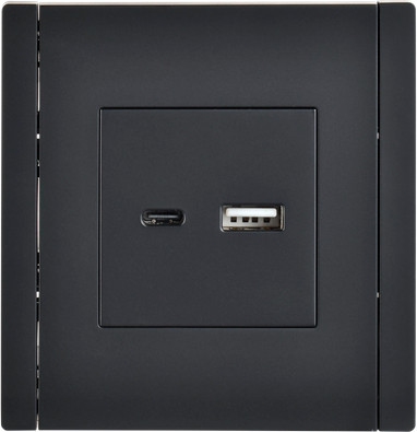 Изображение товара Розетка IEK Forte&Piano FP-U22-018-K02 (черный)