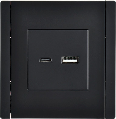 Изображение товара Розетка IEK Forte&Piano FP-U22-D31-K02 (черный)