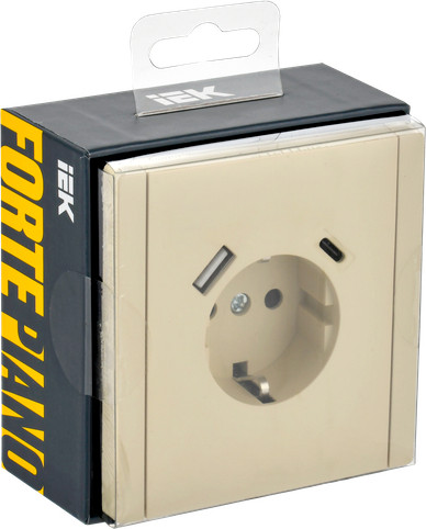 Изображение товара Розетка IEK Forte&Piano FP-R14-16-U22-018-K10 (ваниль)