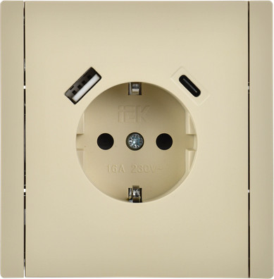 Изображение товара Розетка IEK Forte&Piano FP-R14-16-U22-018-K10 (ваниль)