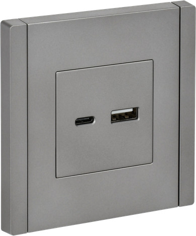 Изображение товара Розетка IEK Forte&Piano FP-U22-018-K46 (стальной)