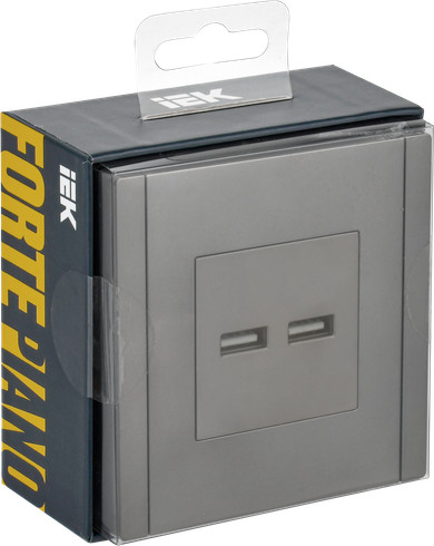 Изображение товара Розетка IEK Forte&Piano FP-U21-D31-K46 (стальной)