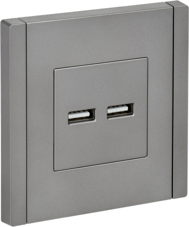 Изображение товара Розетка IEK Forte&Piano FP-U21-D31-K46 (стальной)