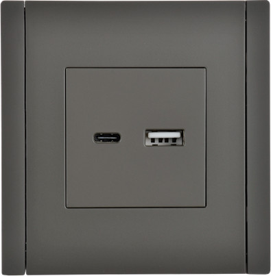 Изображение товара Розетка IEK Forte&Piano FP-U22-018-K03 (серый)