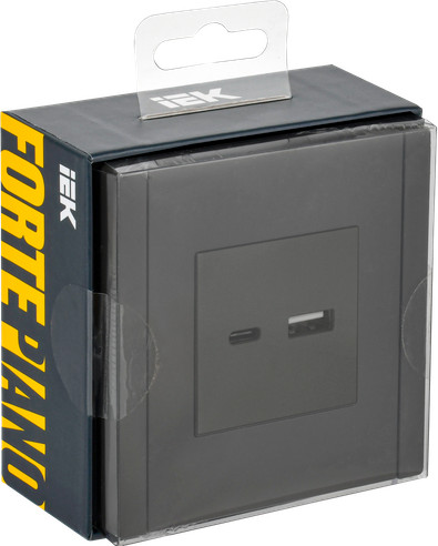 Изображение товара Розетка IEK Forte&Piano FP-U22-018-K03 (серый)
