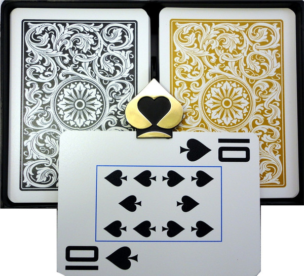 Изображение товара Игральные карты Copag 1546 Plastic Bridge Size Jumbo Double-Deck Set / 142-5 (черный/золото)