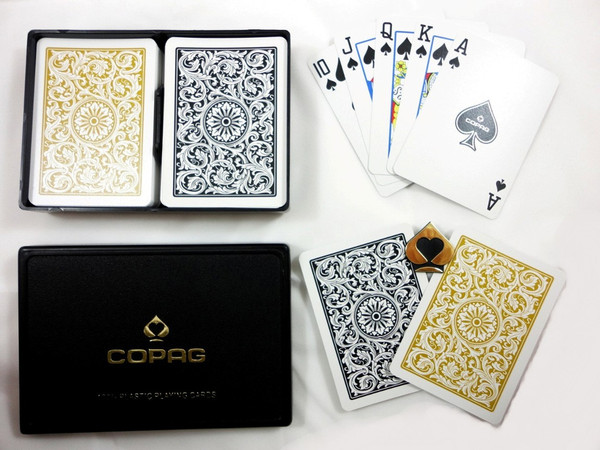Изображение товара Игральные карты Copag 1546 Plastic Bridge Size Jumbo Double-Deck Set / 142-5 (черный/золото)