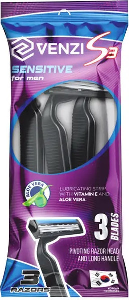 Изображение товара Набор бритвенных станков Venzi S3 Одноразовые (3шт)