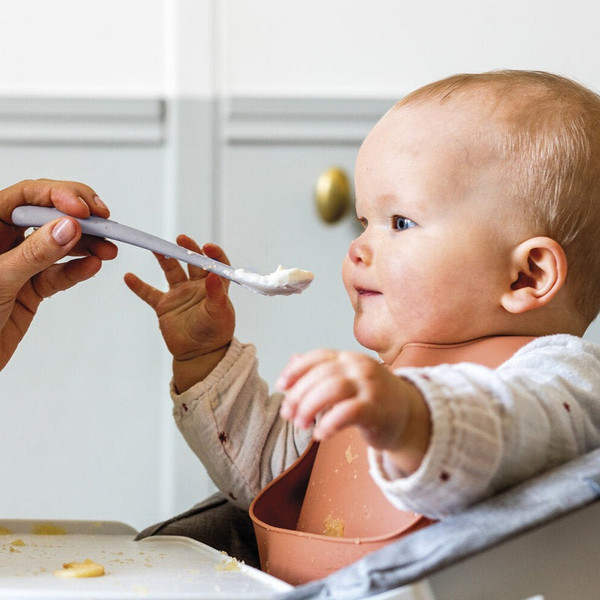 Изображение товара Набор столовых ложек для кормления Beaba Set Of 2 1st Age Silic Spoons + Box 913600 (синий/зеленый )