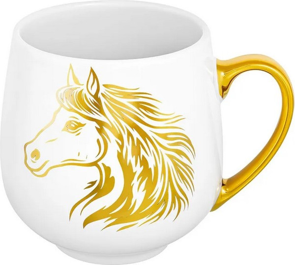 Изображение товара Кружка Elan Gallery Лошадь / 880269 (золото/белый)