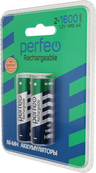Изображение товара Комплект аккумуляторов Perfeo PF AA1600/2BL PL (2шт)