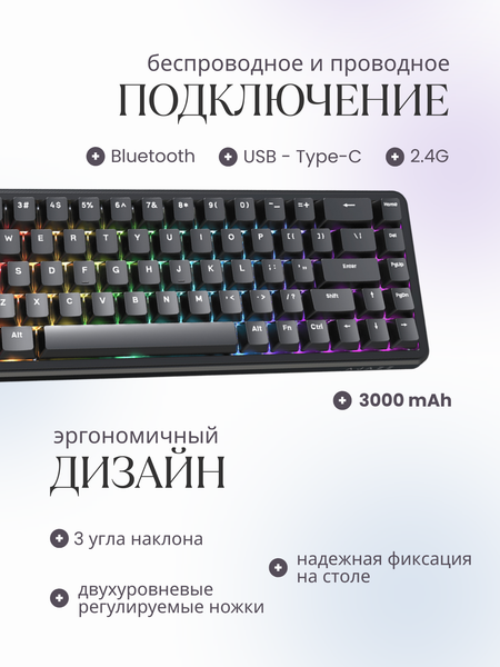 Изображение товара Клавиатура Ajazz AK680 MAX (8+1K) (черный)