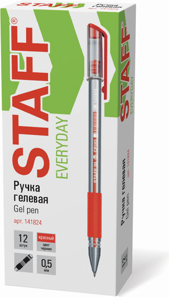 Изображение товара Ручка гелевая Staff Everyday / 141824 (красный)