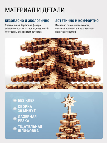 Изображение товара Конструктор Drovo Елочка 3D большая / DRNY06