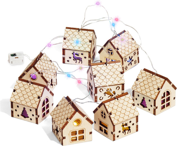 Изображение товара Конструктор Drovo Гирлянда Новогодние домики / DRNY09