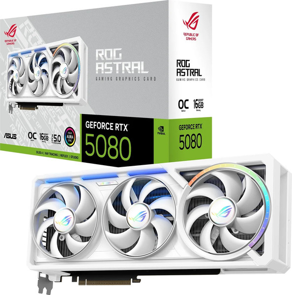 Изображение товара Видеокарта Asus ROG Astral RTX 5080 OC 16GB (ROG-ASTRAL-RTX5080-O16G-WHITE)