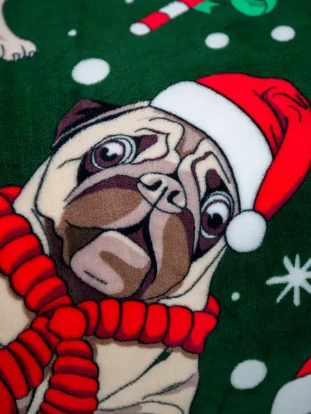 Изображение товара Плед Павлина Новогодние мопсы 150x200