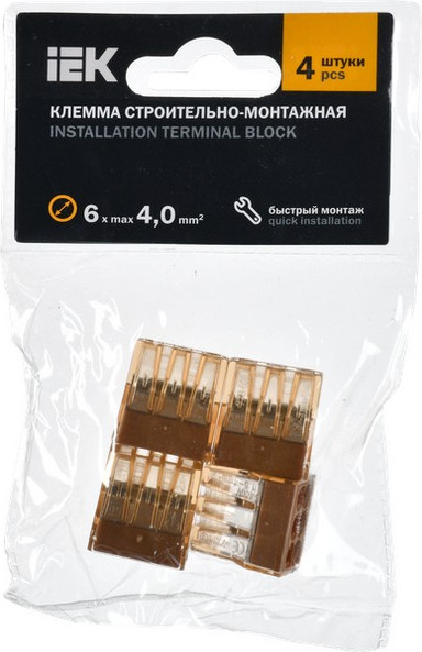 Изображение товара Набор клемм IEK UKZ10-606-004 (4шт)