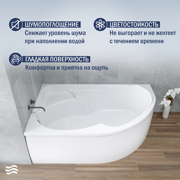 Изображение товара Ванна акриловая Lauter Geneva 170x105 / 2103170L (с каркасом, лицевым экраном и сифоном 21Y32002 белый)