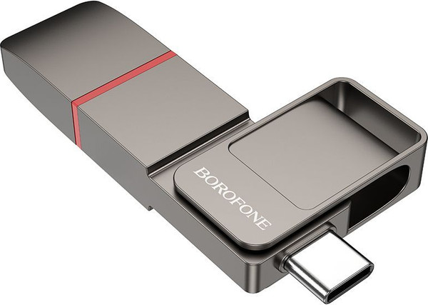 Изображение товара USB flash накопитель Borofone BUD8 128GB USB3.2 Type-C+USB (металлик)