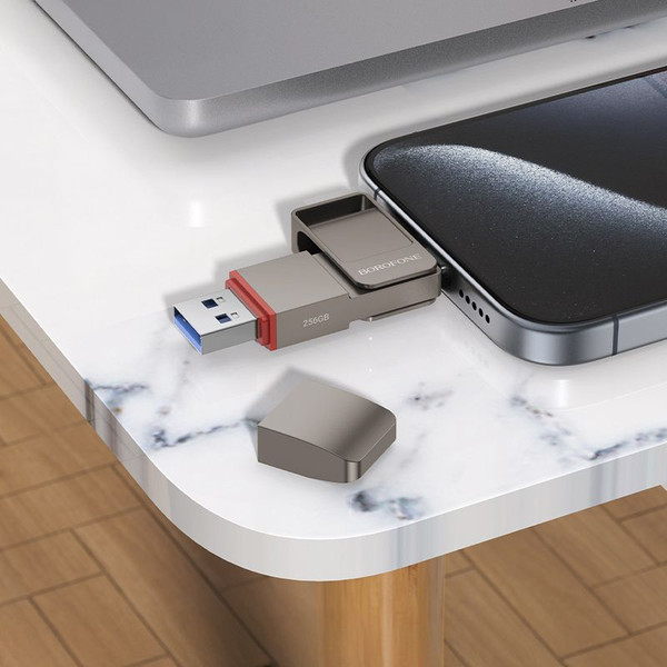 Изображение товара USB flash накопитель Borofone BUD8 128GB USB3.2 Type-C+USB (металлик)
