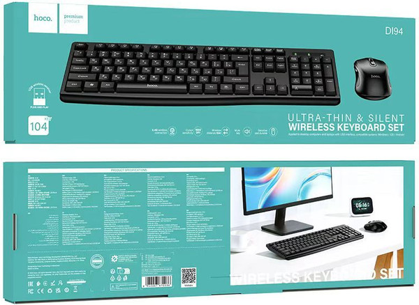 Изображение товара Комплект клавиатура и мышь Hoco DI94 (черный)